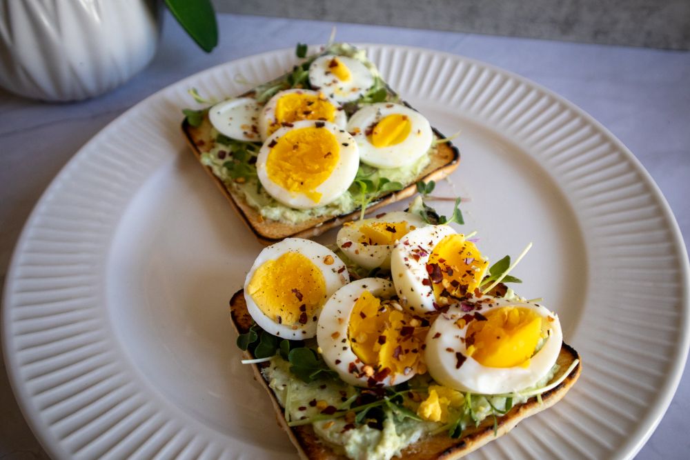 Smashed Avo & Egg Protein Squares