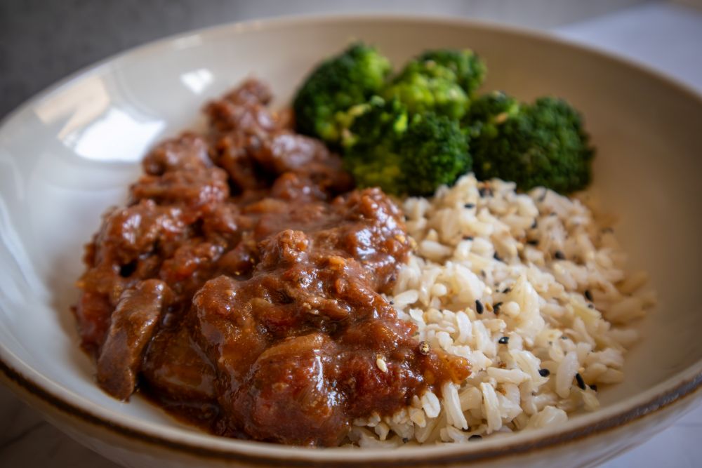 Tomato Stew with Rice & Veg